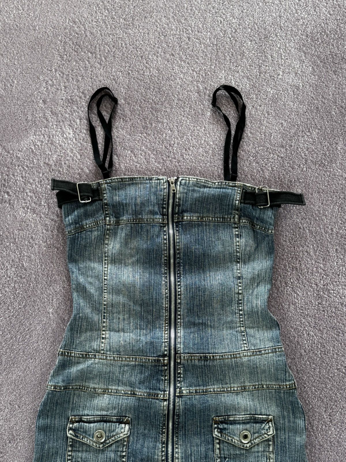 Japanese Brand 00’s Japanese Brand Y2K Distressed Denim Dress Size S / US 4 / IT 40 - 3 Thumbnail
