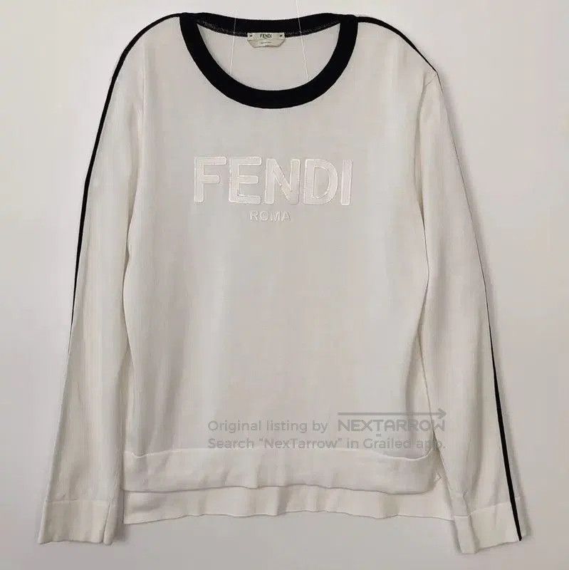 Fendi White Cotton Women's Knit Sweater .