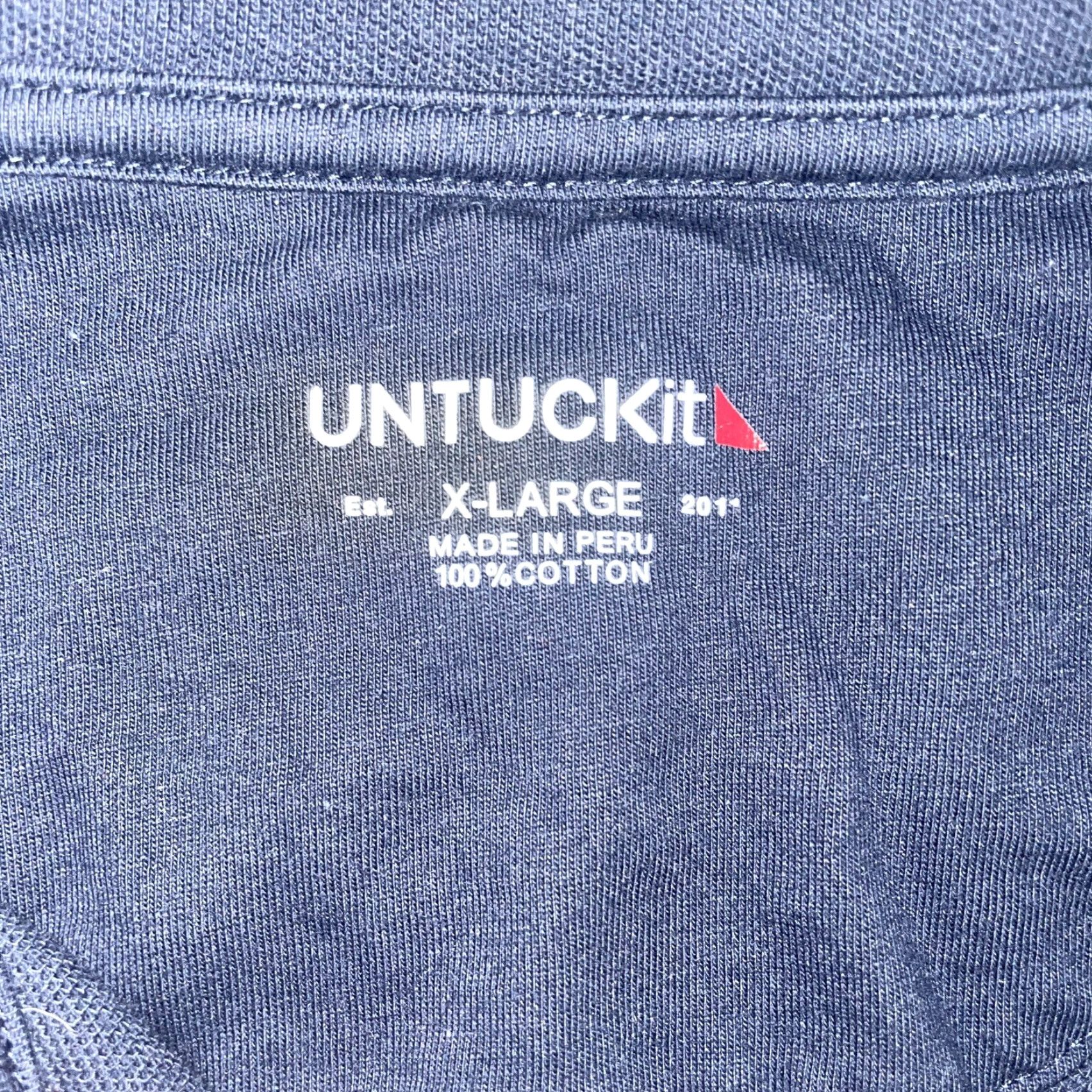 UNTUCKit UNTUCKit Long Sleeve Striped Polo Shirt Made In Peru XL Blue Cotton Men Polo Shirt XL Blue Stripe Regular Sleeve Patttern? Size US XL / EU 56 / 4 - 4 Thumbnail