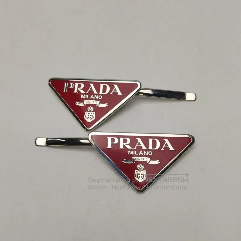 Prada Prada Triangular Logo Hairpin. Size ONE SIZE - 5 Thumbnail