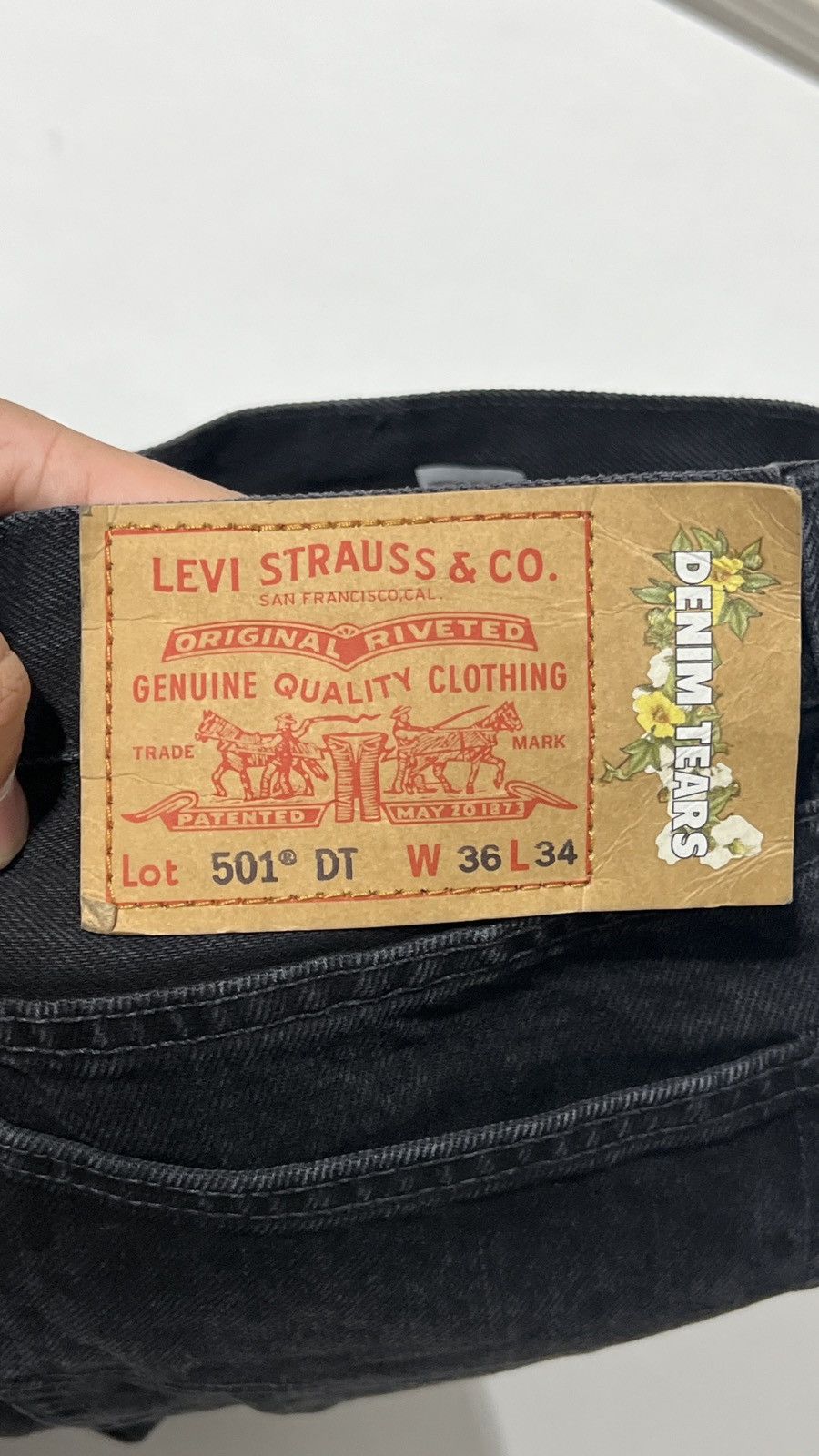 DENIM TEARS × Levi's Denim Tears Black Cotton Wreath Jeans Size US 36 / EU 52 - 7 Thumbnail