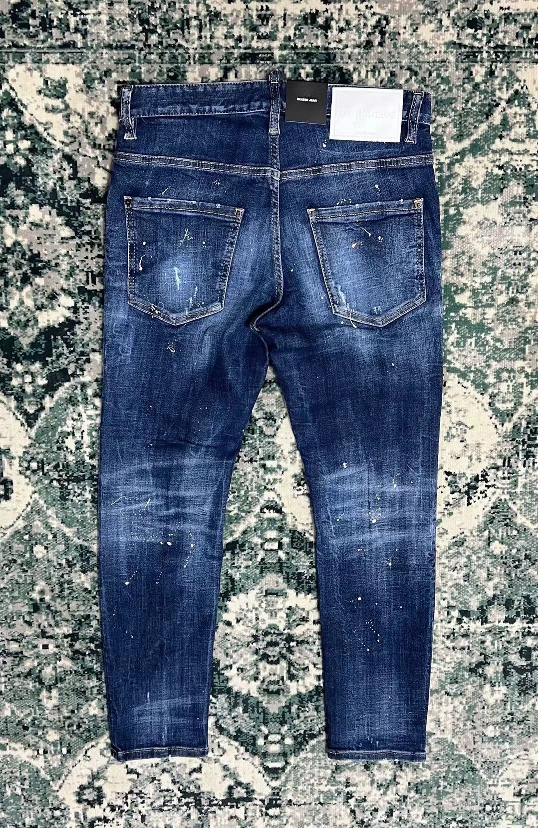 Dsquared2 Dsquared2 SS24 Skater 9/10 Slim Blue Washed Paint Splatter Size US 28 / EU 44 - 2 Thumbnail