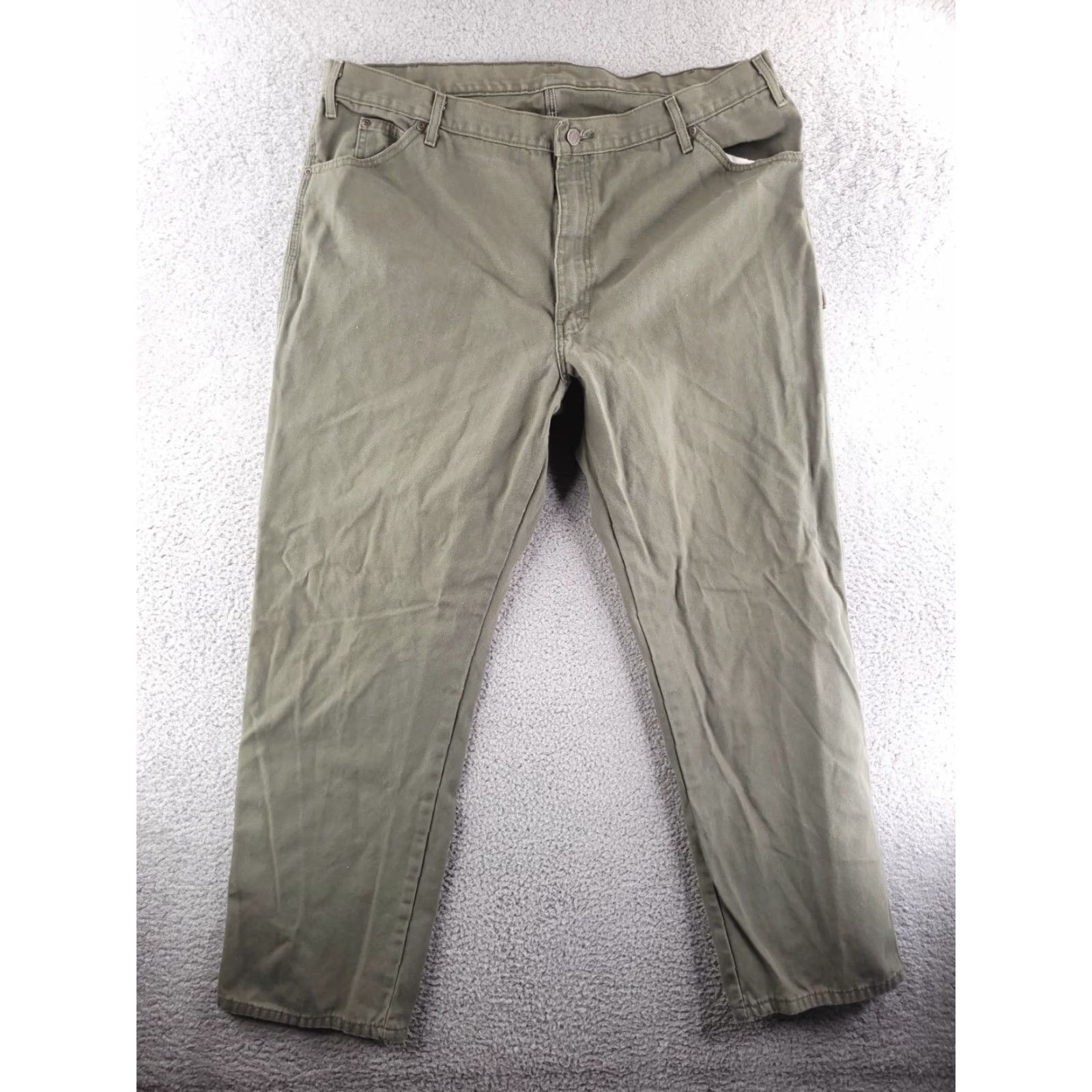 Dickies Dickies Canvas Carpenter Pants Mens 42x32 Olive Green Cotton Army Workwear Size US 42 / EU 58 - 4 Thumbnail