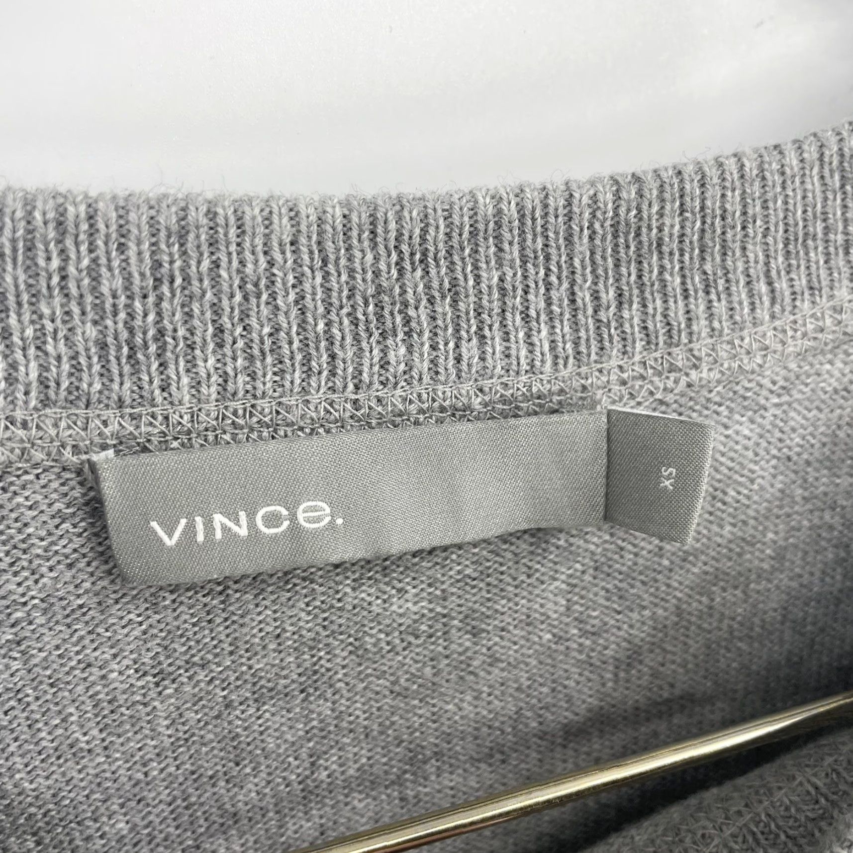 Vince Vince Sweater Dress Womens XS Gray Knit Oversized Short Sleeve Pullover Classic Designer Size XS / US 0-2 / IT 36-38 - 6 Thumbnail