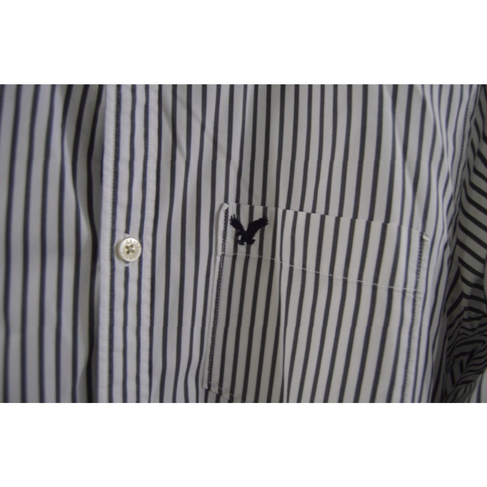 American Eagle Outfitters American Eagle Mens Shirt L White Striped Long Sleeve Button Up Casual Size US L / EU 52-54 / 3 - 3 Thumbnail