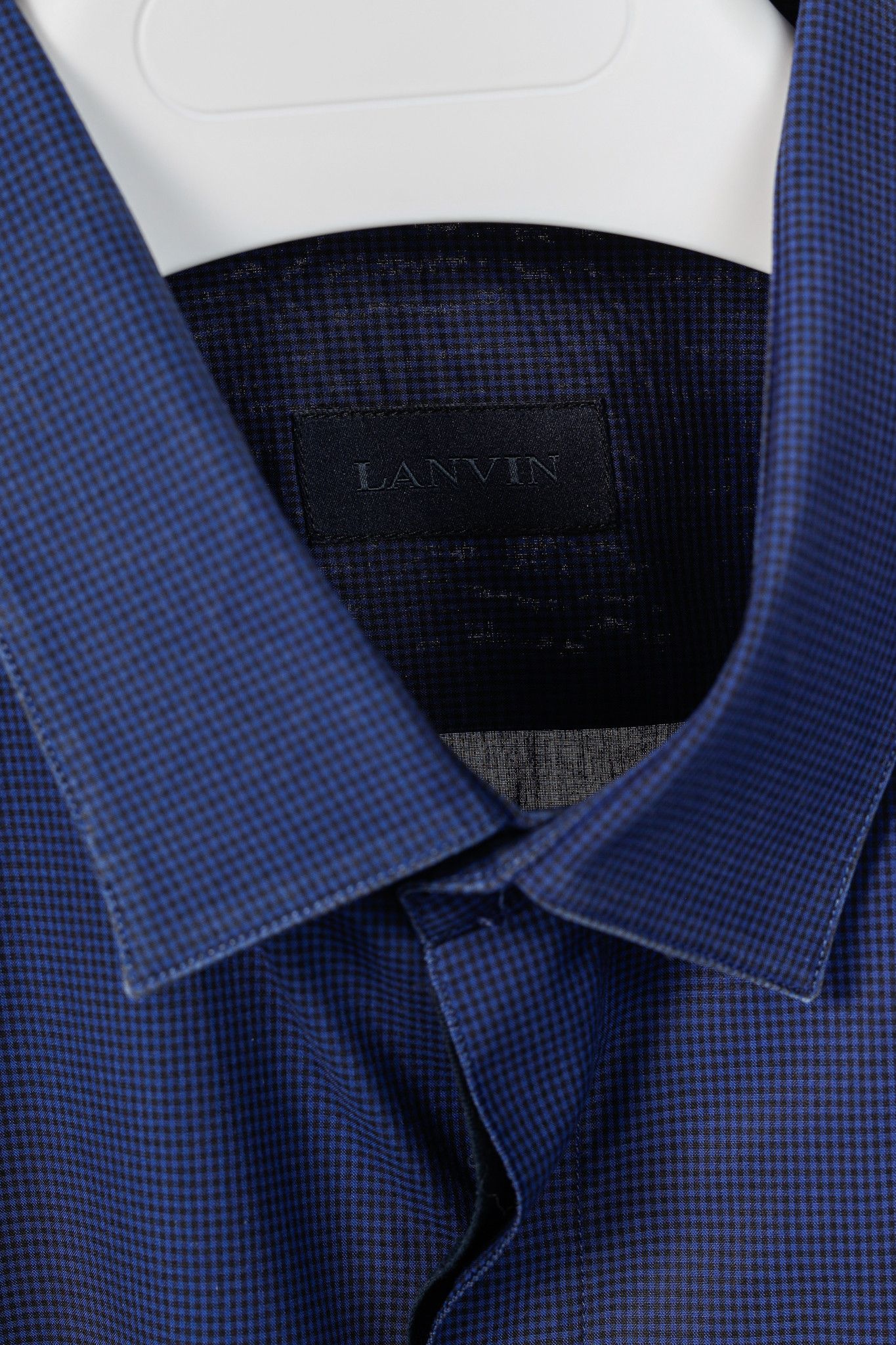 Lanvin Lanvin Blue Check Cotton Poplin Button-Up Shirt Size US XXL / EU 58 / 5 - 4 Thumbnail