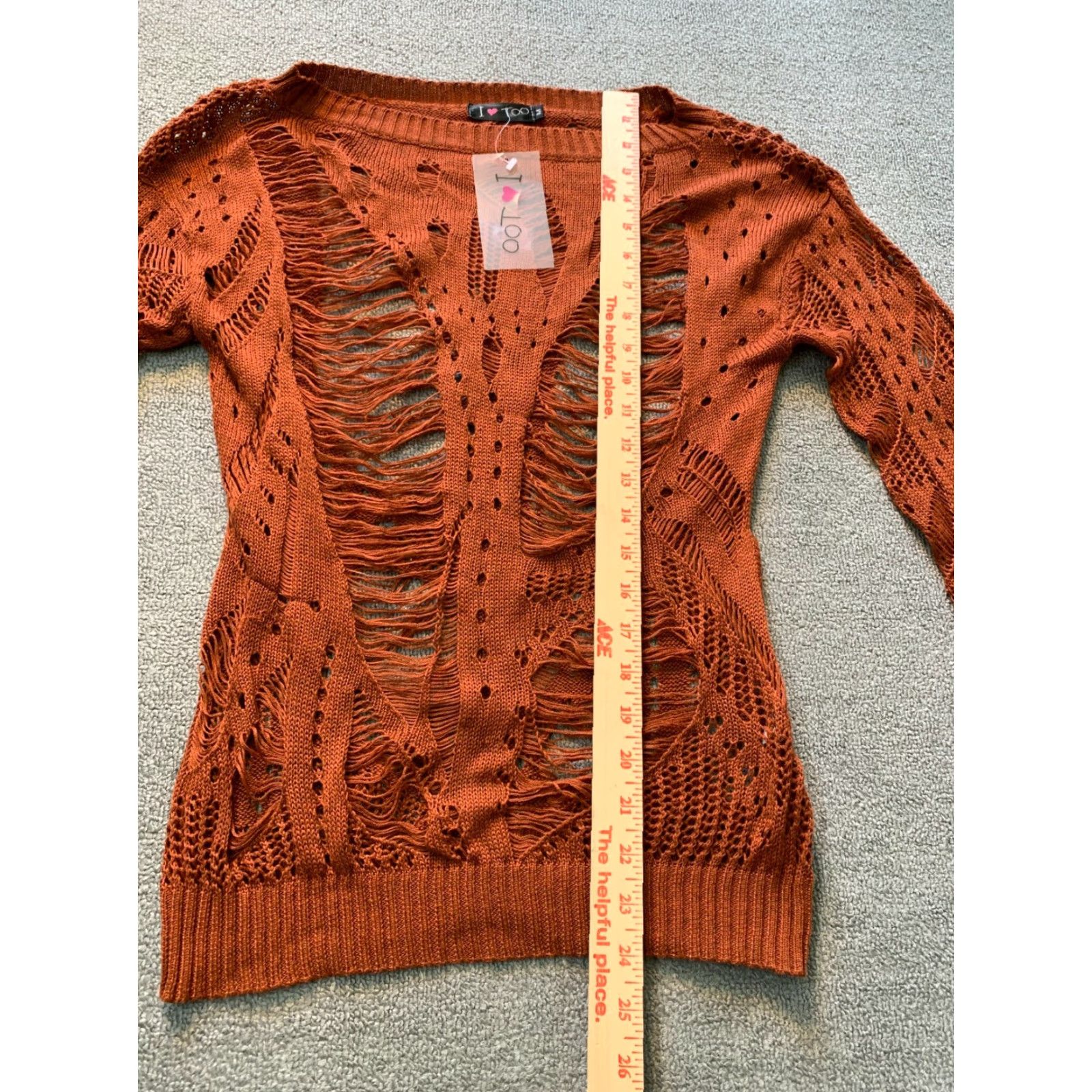 Vintage I Heart Too Long Sleeve Womens M Sweater Brown Size M / US 6-8 / IT 42-44 - 4 Thumbnail