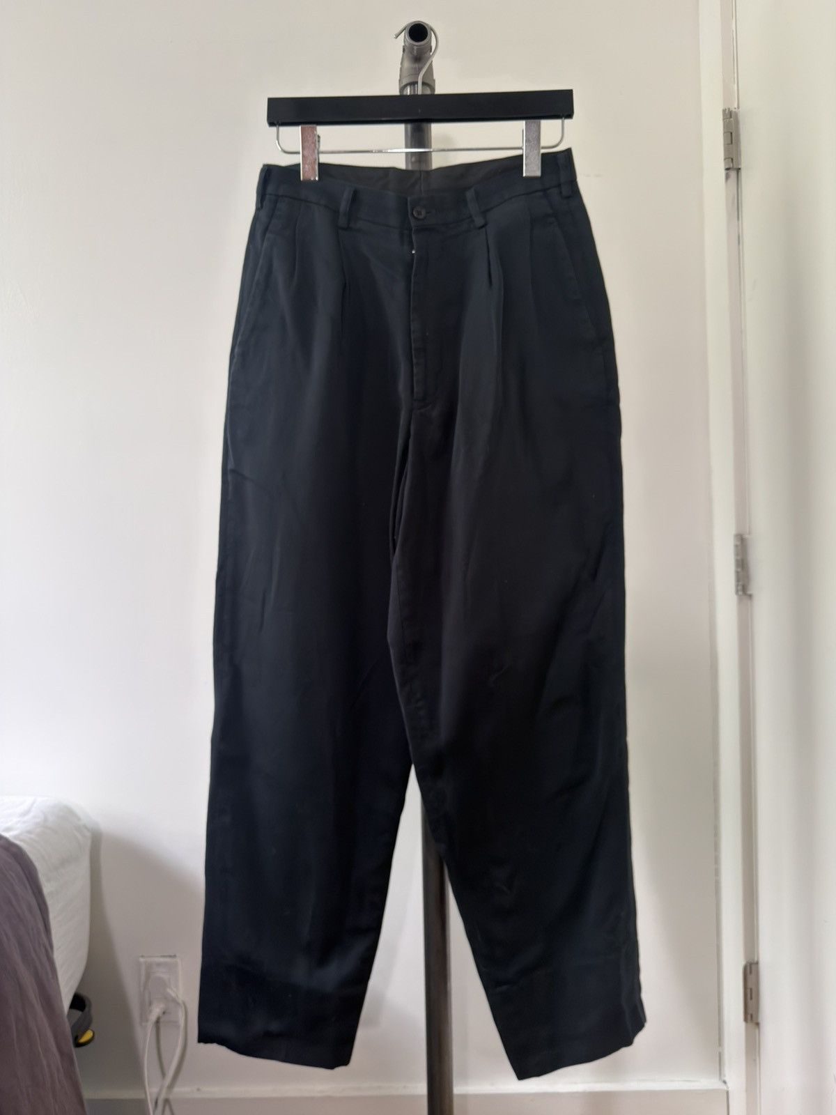 Y's for Men Tapered Double-Pleated Cotton Trousers Size US 30 / EU 46 - 1 Thumbnail