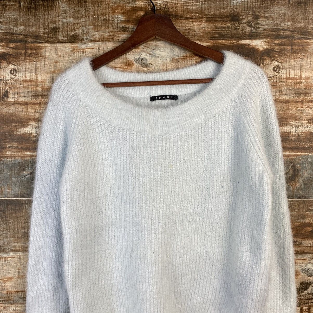 Homespun Knitwear DL Ingni Blue fur shaggy mohair Knitwear #C1042 Size S / US 4 / IT 40 - 5 Thumbnail