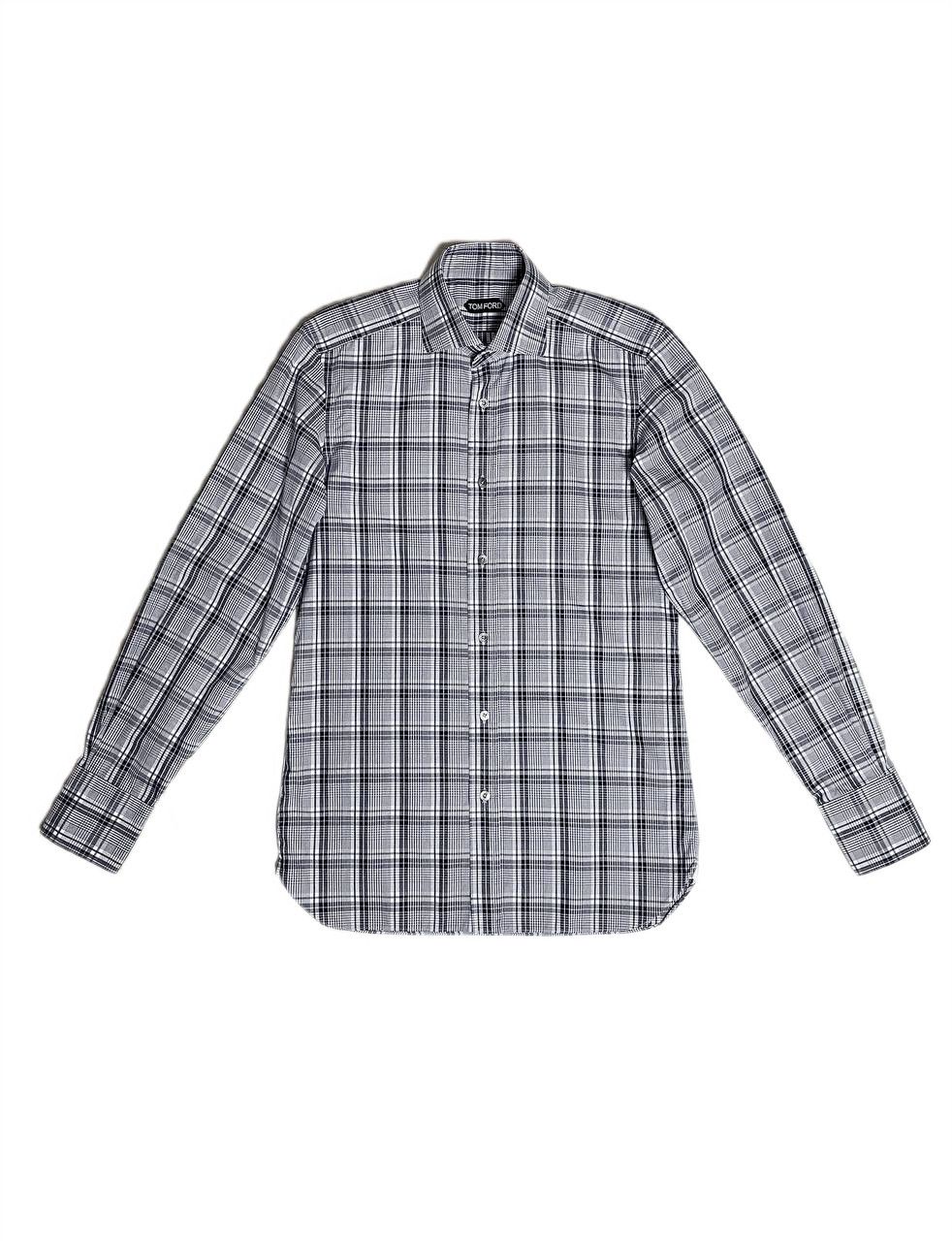 Tom Ford Classic Casual Check Grey Shirt