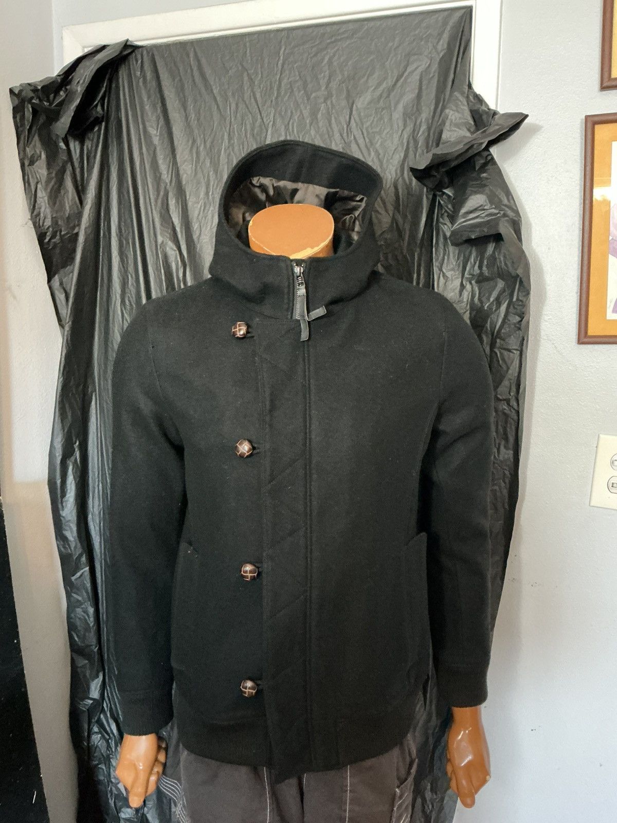 Boycott Boycott Japan Black Wool Military Zip Hooded Duffle Jacket Size US S / EU 44-46 / 1 - 7 Thumbnail