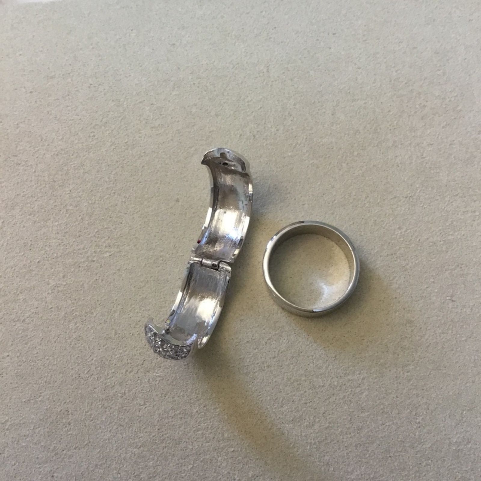 Other Sterling Silver Heart Crystal "I Love You" Ring Size ONE SIZE - 9 Thumbnail