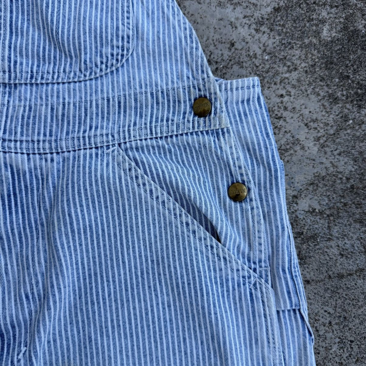 Edwin VINTAGE EDWIN HICKORY STRIPE SUSPENDER DENIM CARGO PANTS Size US 32 / EU 48 - 7 Thumbnail