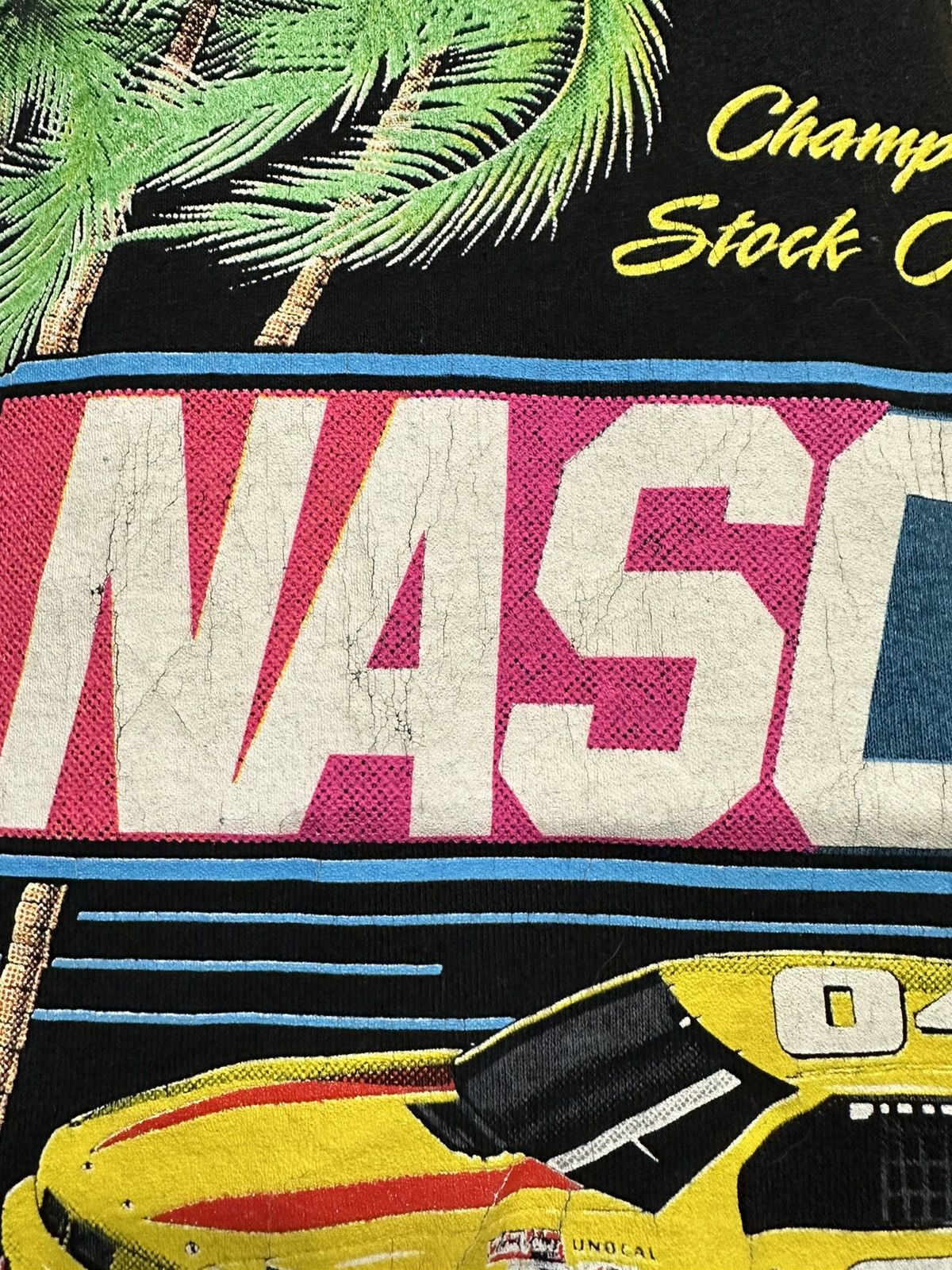 NASCAR × Vintage Vintage NASCAR Tshirt 90’s Palm Tree Stock Car Racing Grail Size US XL / EU 56 / 4 - 4 Thumbnail