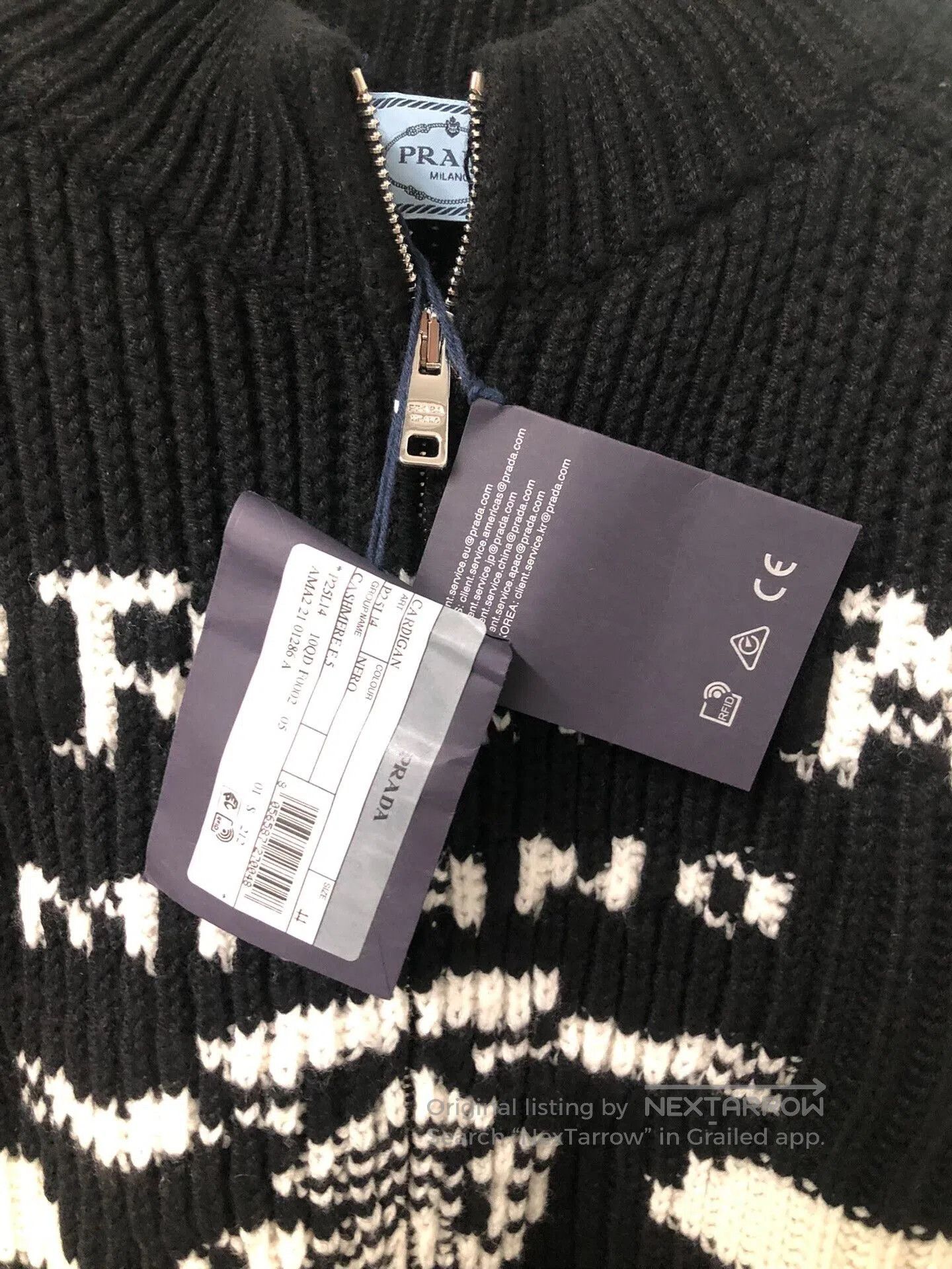 Prada Black Knitted Prada Sweater with Stripes. Size US S / EU 44-46 / 1 - 4 Thumbnail