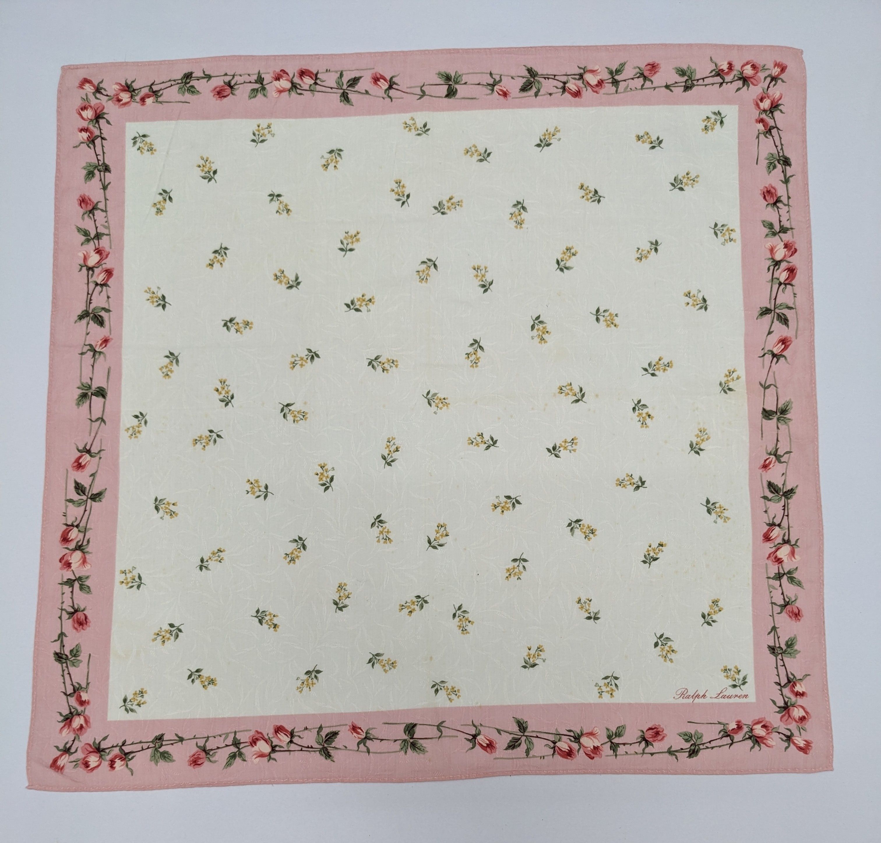 Ralph Lauren Ralph Lauren Pink Rose Vine & Wildflower Handkerchief Size ONE SIZE - 3 Thumbnail