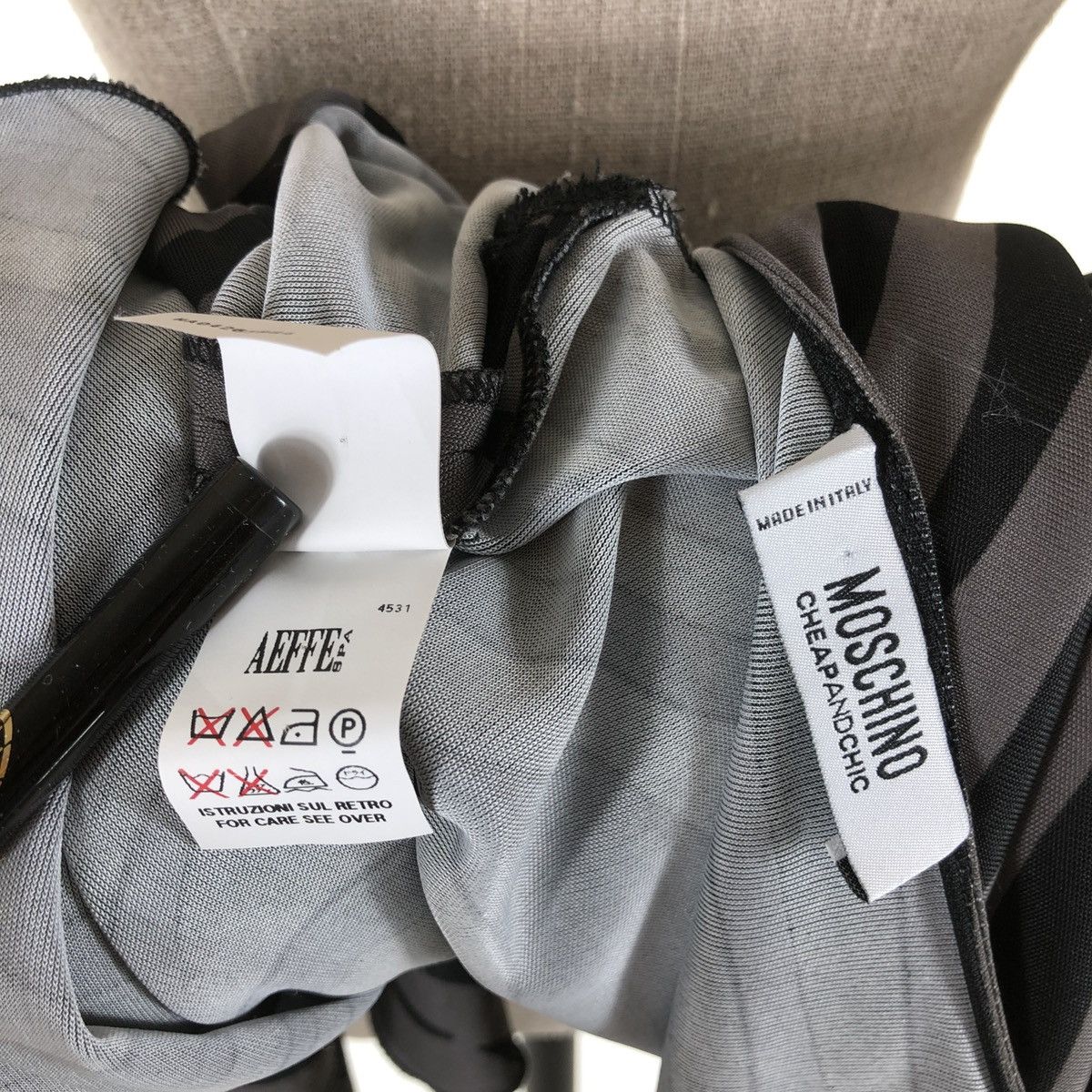 Boutique Moschino × Love Moschino × Moschino Zebra Print Striped Cheap and Chic Short Sleeve Black Long Belt Dress Size M / US 6-8 / IT 42-44 - 17 Thumbnail