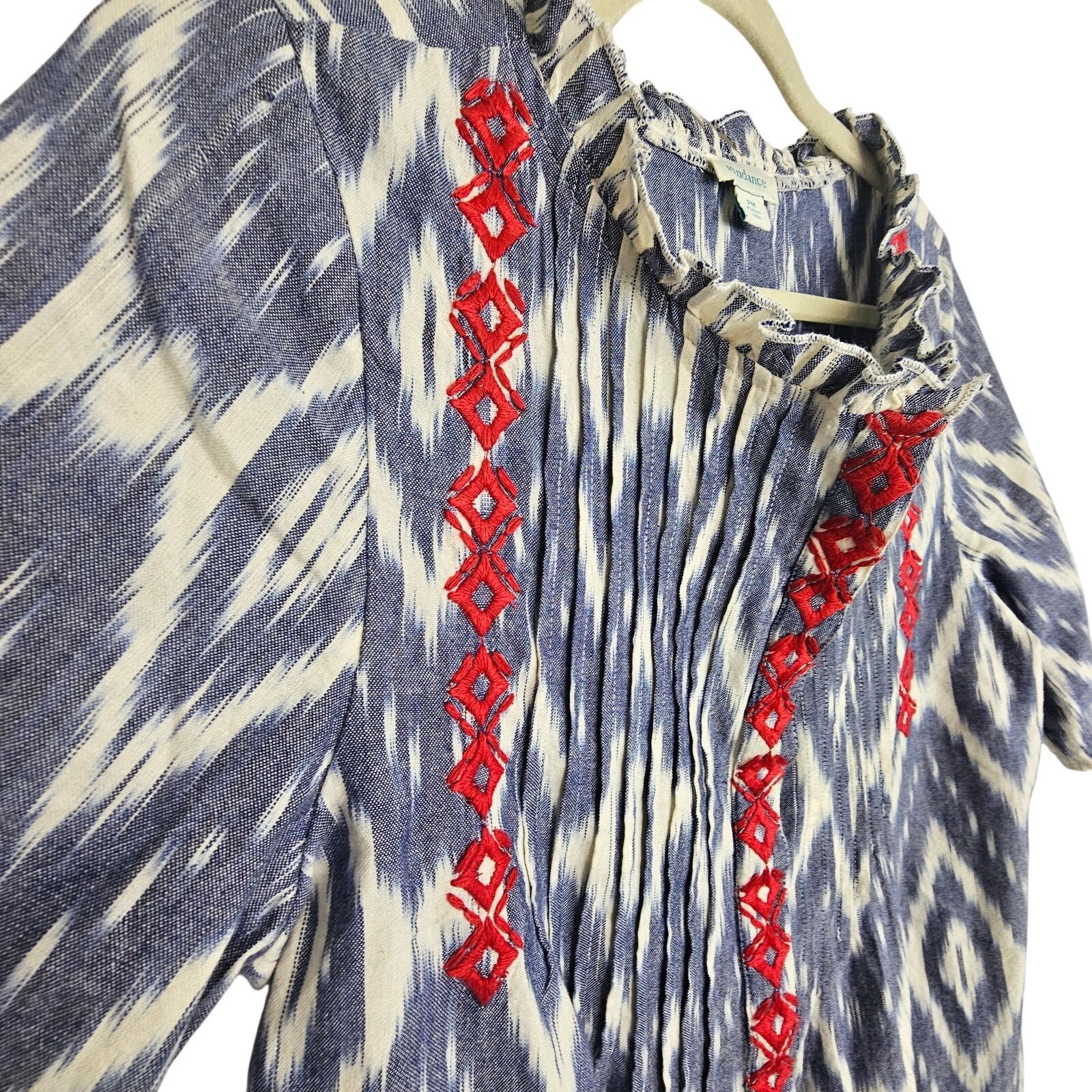Sundry Sundance Womens Isabel Ikat Shirt Dress Size PM Embroidered Size M / US 6-8 / IT 42-44 - 6 Thumbnail