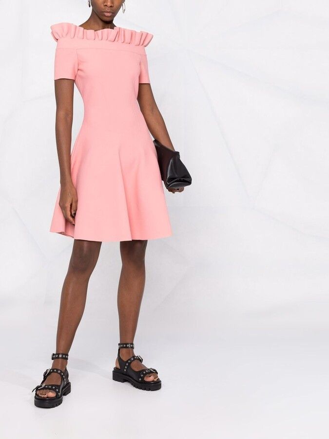 Alexander McQueen o1y0325 Mini Dress in Salmon Pink Size M / US 6-8 / IT 42-44 - 2 Thumbnail