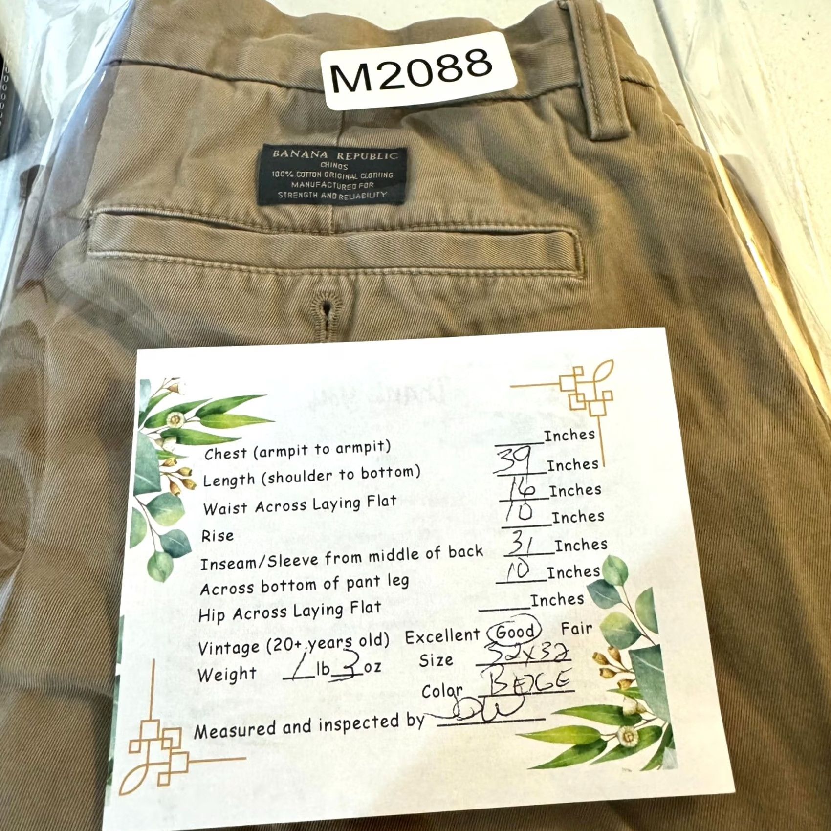 Banana Republic Banana Republic Mens Dawson Chino Pants 32/32 Beige 100% Cotton Mid-Rise Slim Straight Pants Mens Beige Cotton Chino 32/32 Size US 32 / EU 48 - 8 Thumbnail