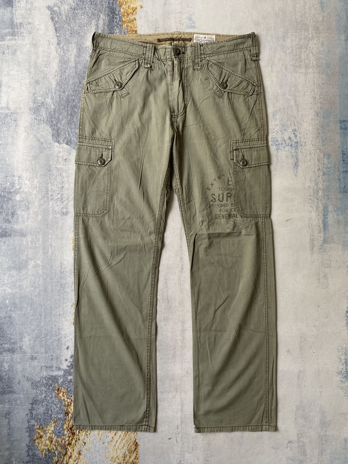 image of Supply Military Design Utility Cargo Pant in Green Olive, Men's (Size 34)