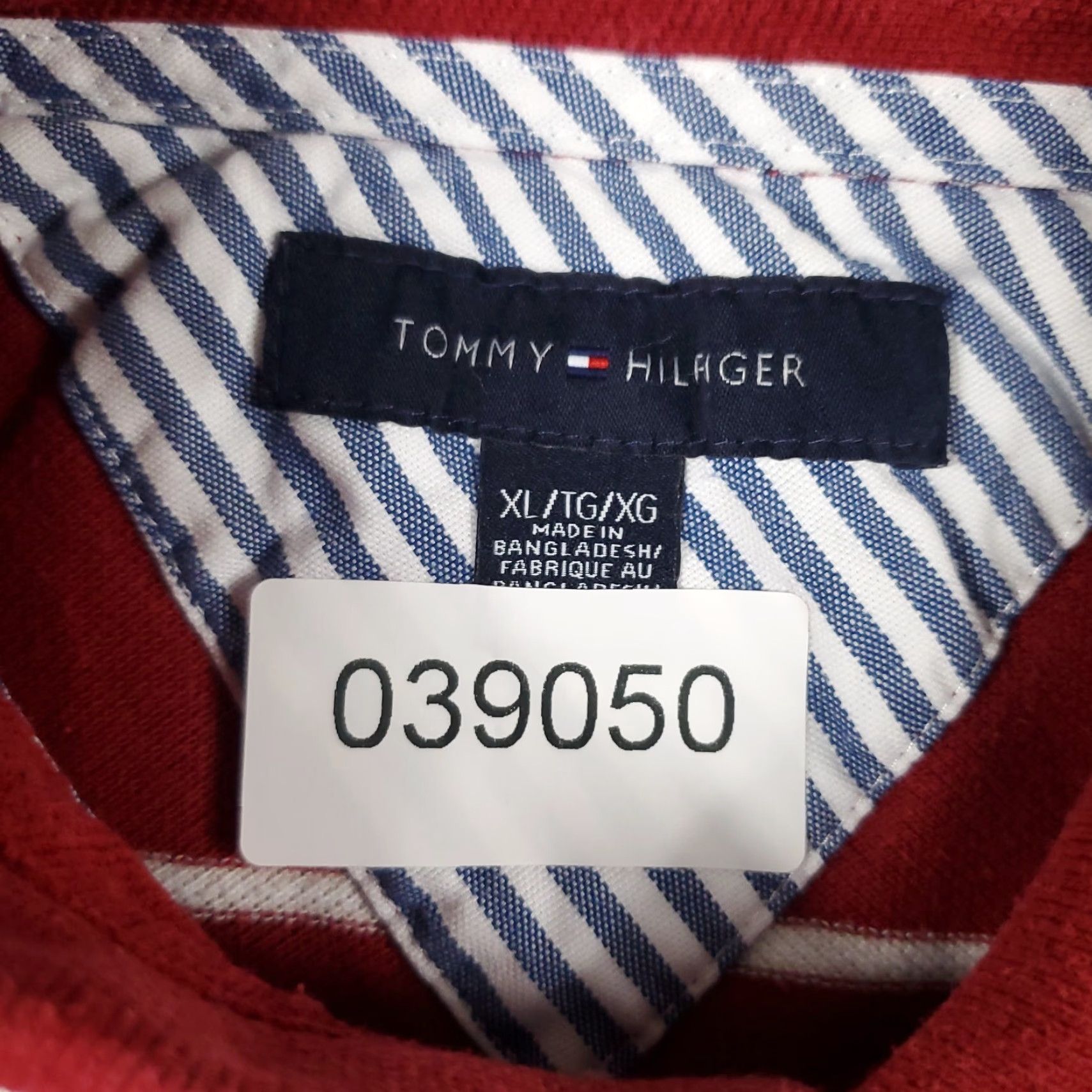 Tommy Hilfiger Tommy Hilfiger Polo Shirt Mens XL Red White Striped Short Sleeve Casual Size US XL / EU 56 / 4 - 8 Thumbnail
