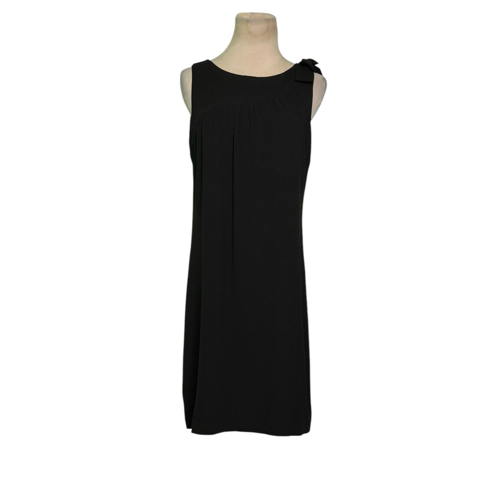 Trina Turk TRINA TURK black crepe shoulder bow sleeveless dress size 2 Size XS / US 0-2 / IT 36-38 - 12 Thumbnail