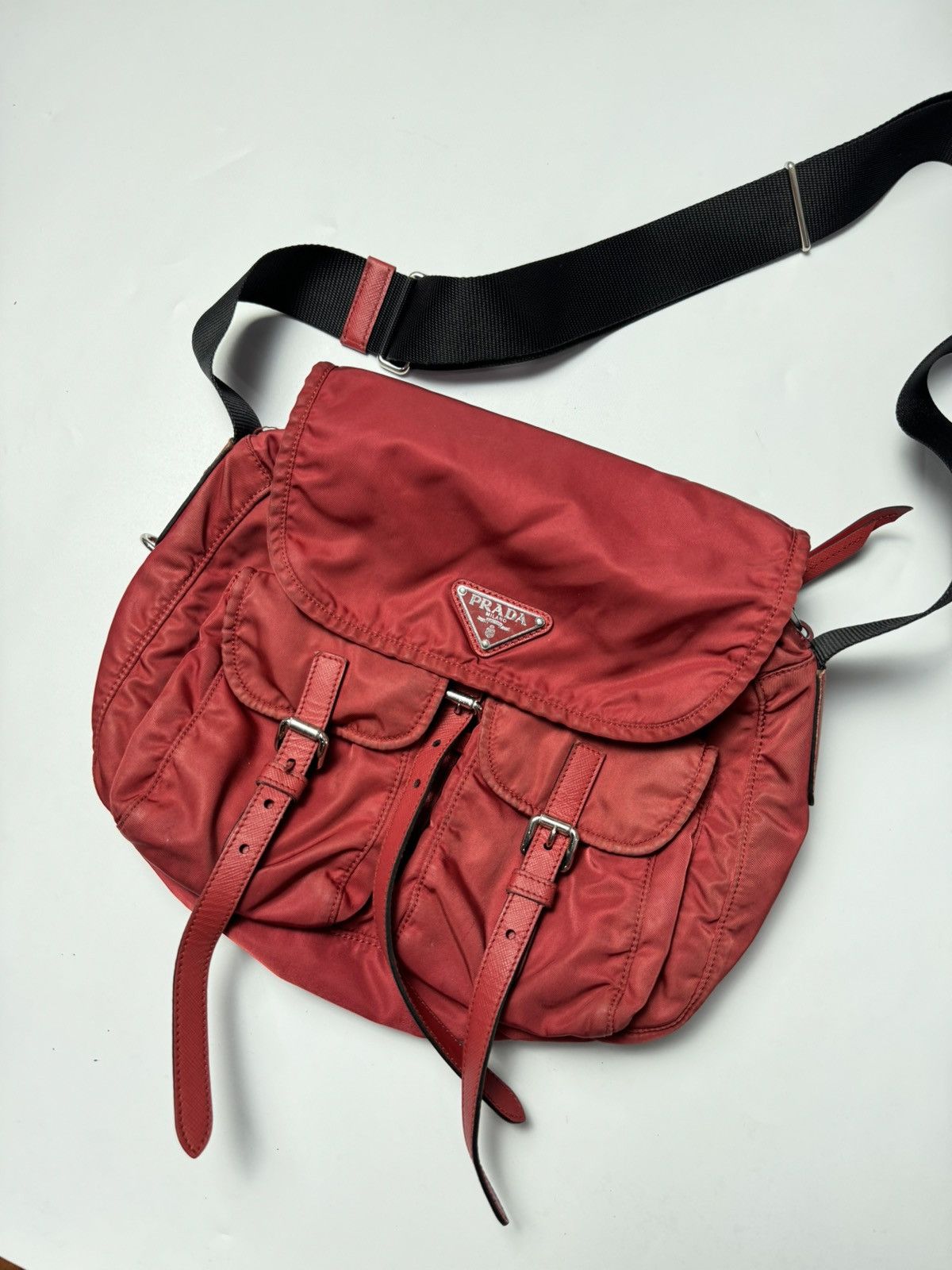 Prada Prada | Red & Black | Nylon Messenger Bag | Size ONE SIZE - 5 Thumbnail