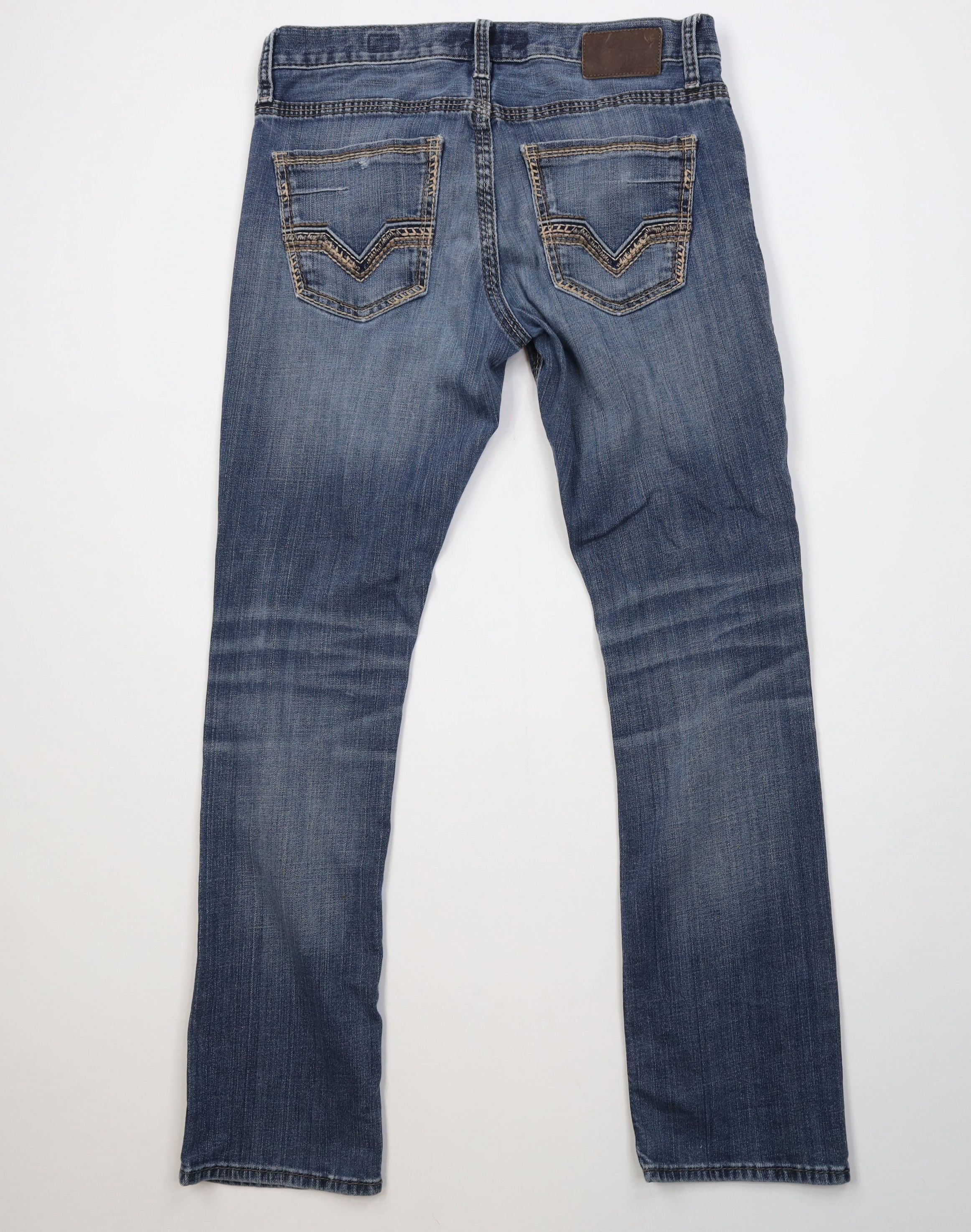 Vintage Buckle BKE Thick Stitch Jake Straight Leg Denim Jeans Blue Size US 33 - 8 Thumbnail