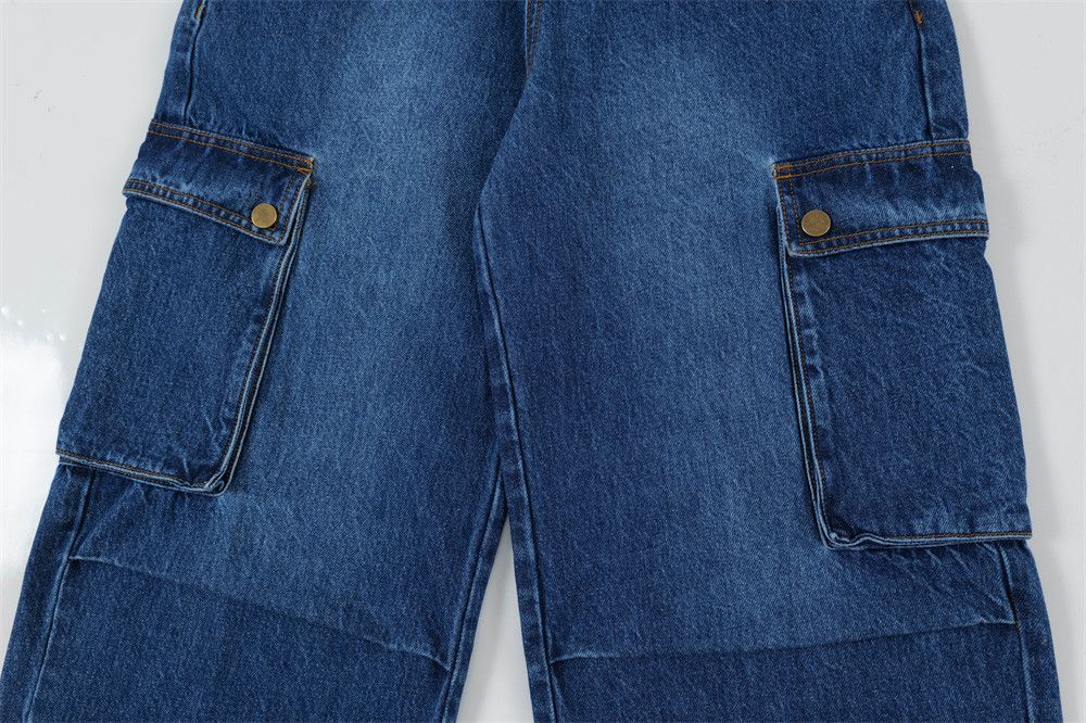 Japanese Brand × Jean High street pleated loose wide-leg washed cargo jeans y2k Size US 32 / EU 48 - 6 Thumbnail