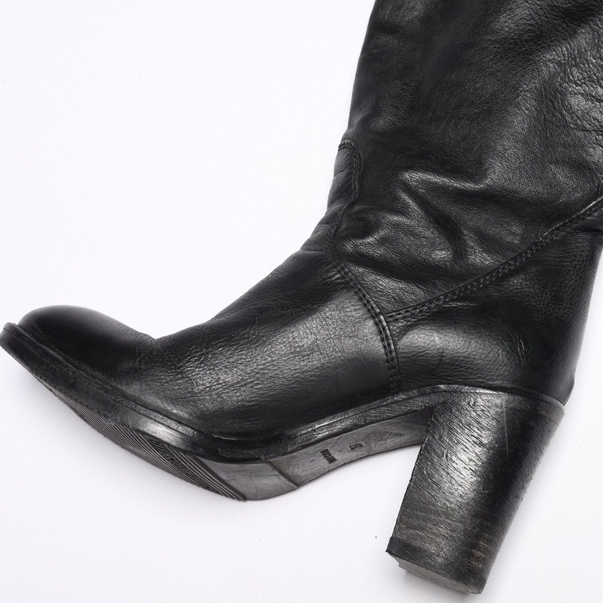 Dirk Bikkembergs Dirk Bikkembergs Thigh High Boots Leather Knee Zip Shoes Size US 7 / IT 37 - 15 Thumbnail