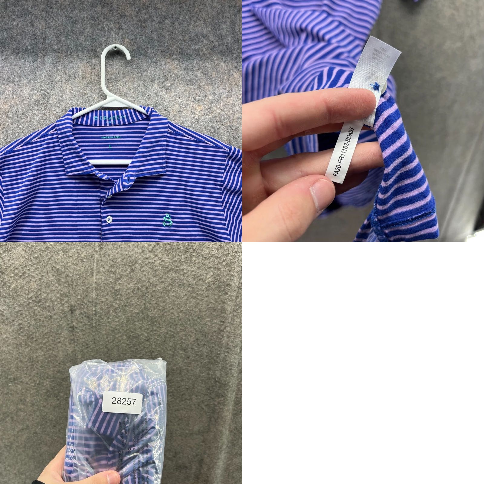 Vintage B. Draddy Polo Shirt Mens Large Purple White Striped Sportwear USA Golf Preppy Shirt Polo Men Large Purple White Striped USA Golf Preppy Size US L / EU 52-54 / 3 - 9 Thumbnail