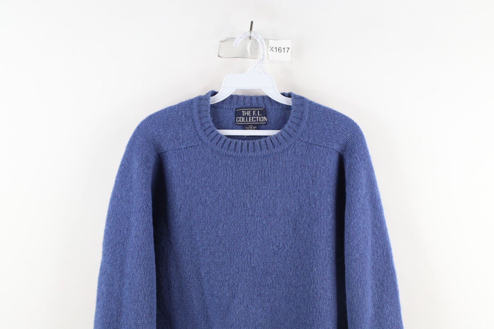 Vintage Vintage 70s Streetwear Shetland Wool Knit Sweater Blue Size US L / EU 52-54 / 3 - 2 Thumbnail