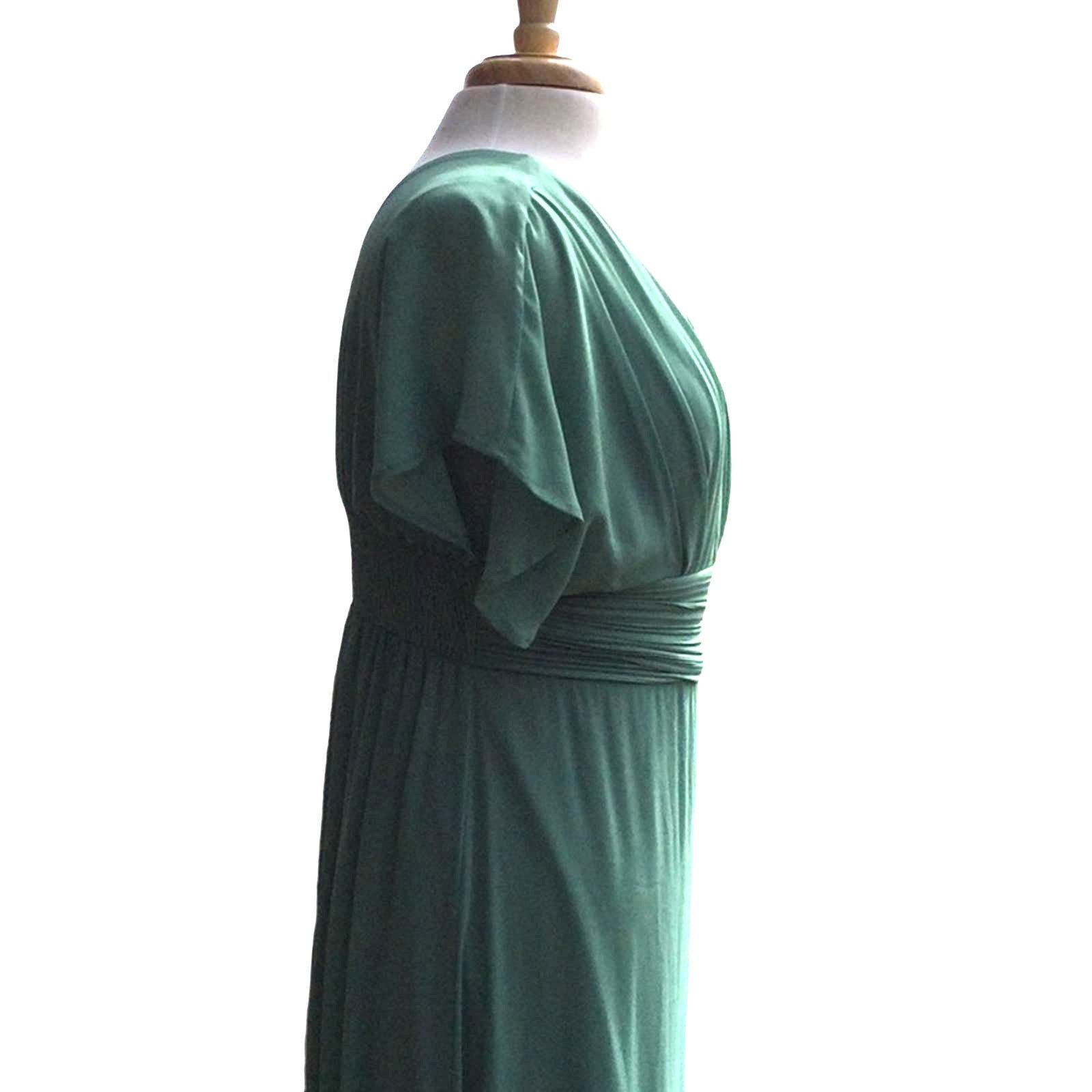 Other Ever Pretty Sage Green Lace Gauging Waist Evening Maxi Dress Size S / US 4 / IT 40 - 5 Thumbnail