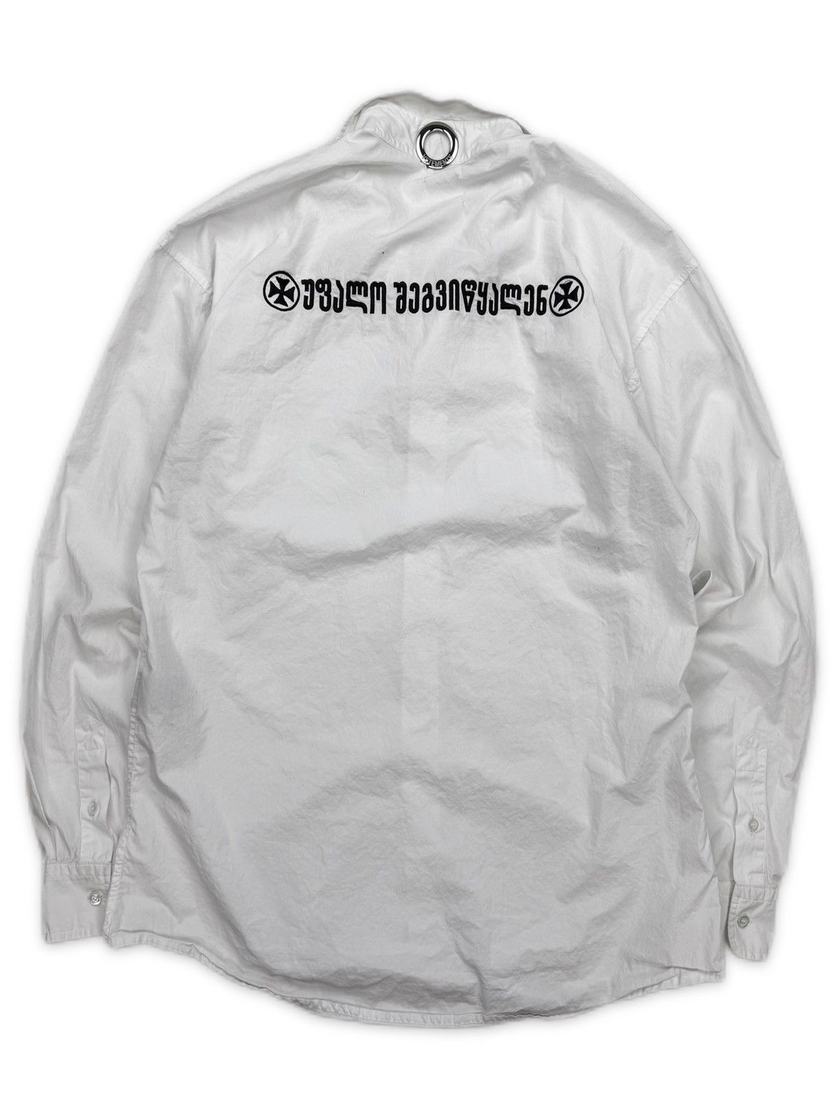 Vetements AW19 Vetements ‘Forgive Us’ Embroidered Button Up Shirt Size US XS / EU 42 / 0 - 1 Thumbnail