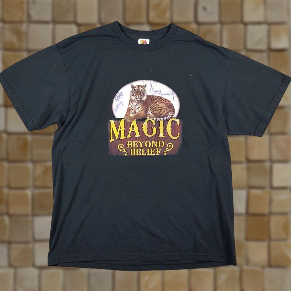 Fruit Of The Loom VINTAGE Fruit of the Loom T-Shirt Men XL Black 90s Y2K Magic Tiger Signed Retro Outdoor Size US XL / EU 56 / 4 - 1 Thumbnail