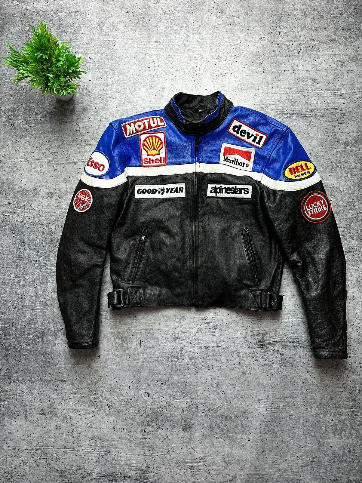 Vintage Marlboro x Lucky Strike F1 Racing Leather Jacket