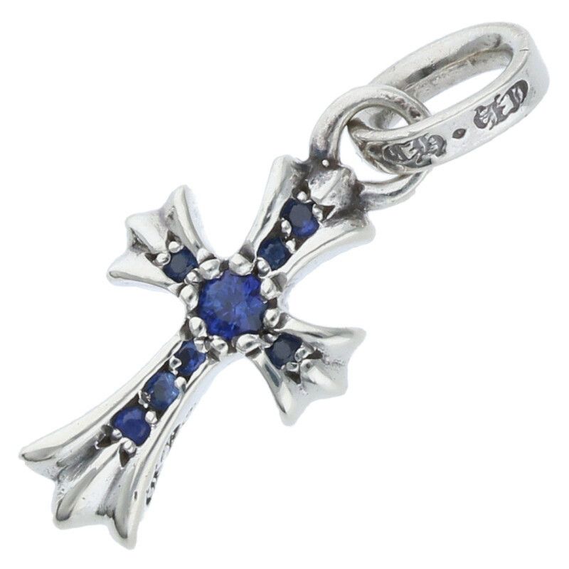 Chrome Hearts Chrome Hearts Pave Sapphire Baby Fat Cross Size ONE SIZE - 1 Thumbnail