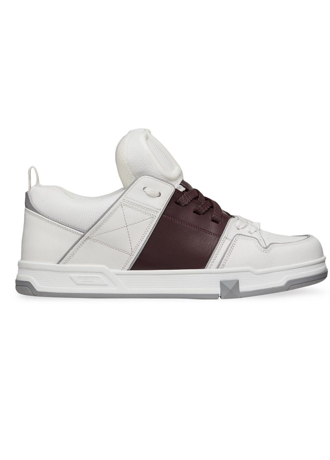 VALENTINO 25S GARAVANI OPEN SKATE SNEAKERS IN WHITE MIX DARK GREEN LAMBSKIN STYLE 12