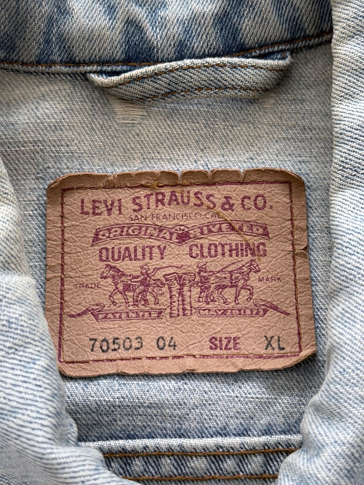 Levi's Vintage 90s Levi’s Faded Denim Jacket Size US XL / EU 56 / 4 - 11 Thumbnail