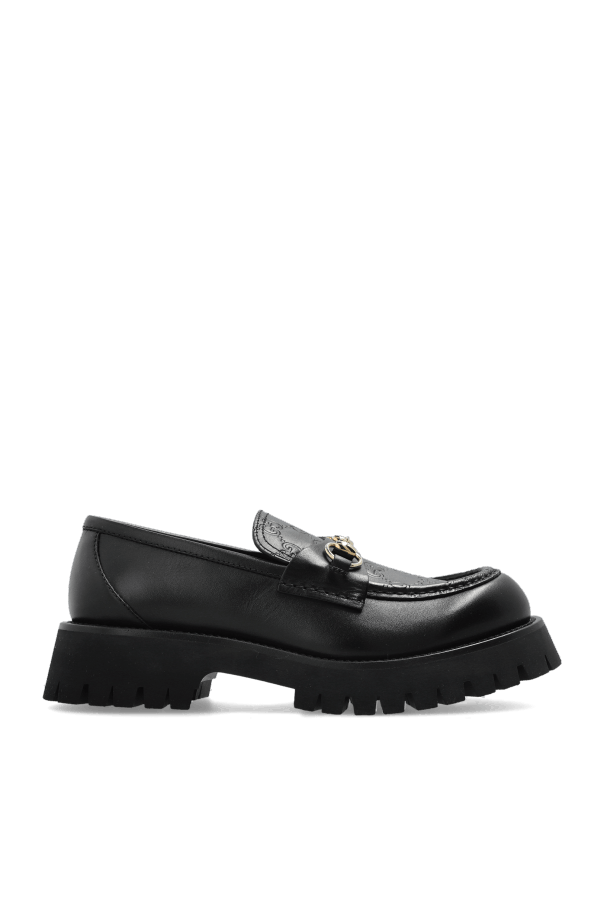 Gucci oc11z0126 Women's Horsebit Loafers With Lug Sole in Black Size US 8 / IT 38 - 1 Thumbnail