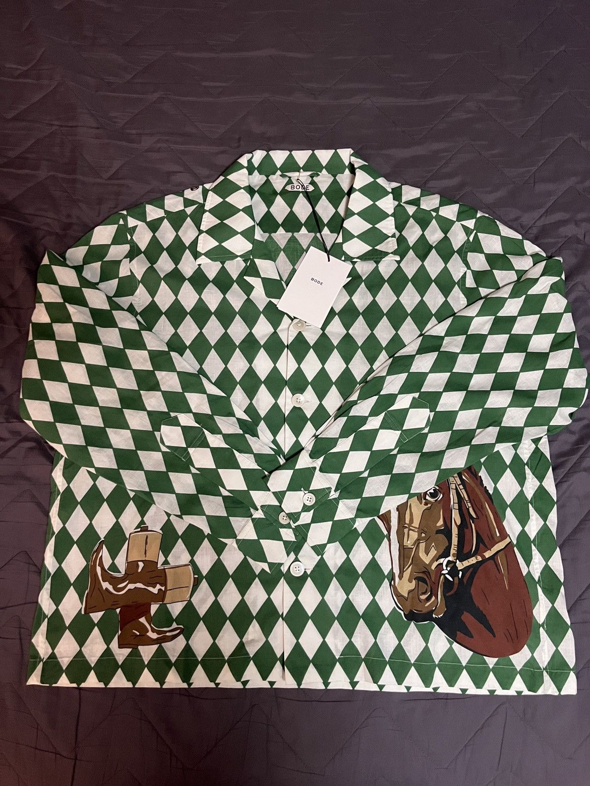 Bode Bode diamond jockey ls shirt Size US L / EU 52-54 / 3 - 4 Thumbnail