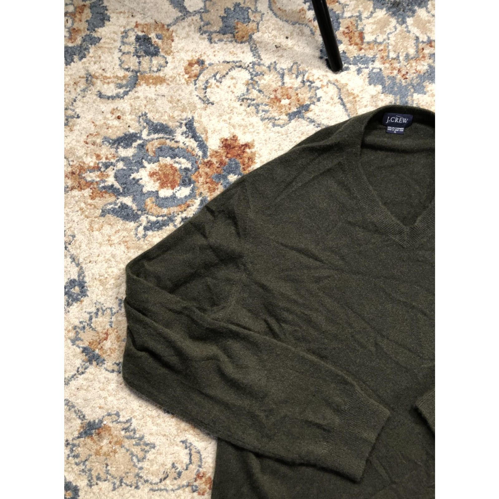 J.Crew J.Crew Sweater Mens XL Green 100% Cashmere V-Neck Knit Pullover Long Sleeve Size US XL / EU 56 / 4 - 3 Thumbnail