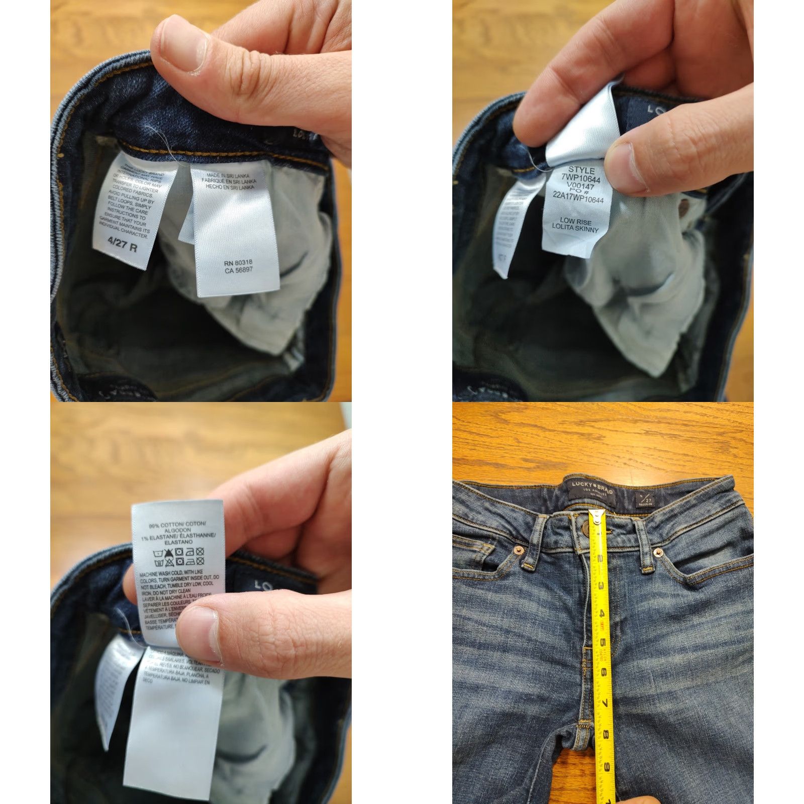 Lucky Brand Lucky Brand Jeans Womens Slim Ankle 4 27x27 Blue Denim Belt Loops 5-Pocket Bohemian 90s Lolita Skinny Size 27" / US 4 / IT 40 - 8 Thumbnail