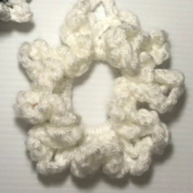 Handmade NWT Black White Handmade Crocheted Hair Scrunchie Set of 3 Size ONE SIZE - 4 Thumbnail