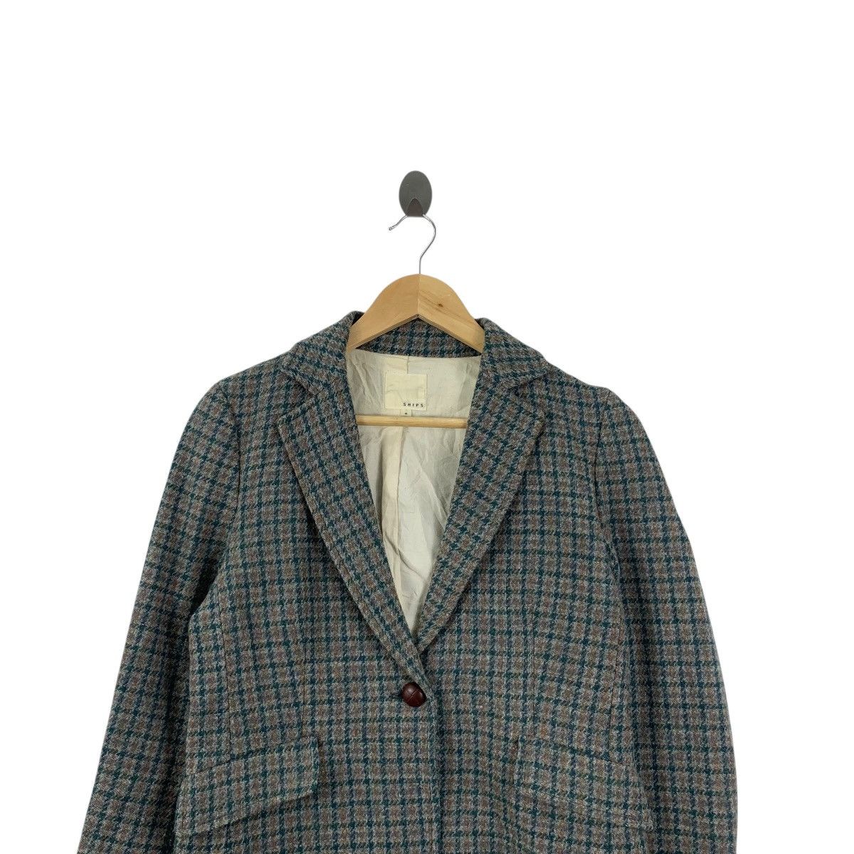 SHIPS Vintage SHIPS JAPAN COLLECTION Houndstooth Tweed Blazer Coat Size M / US 6-8 / IT 42-44 - 2 Thumbnail