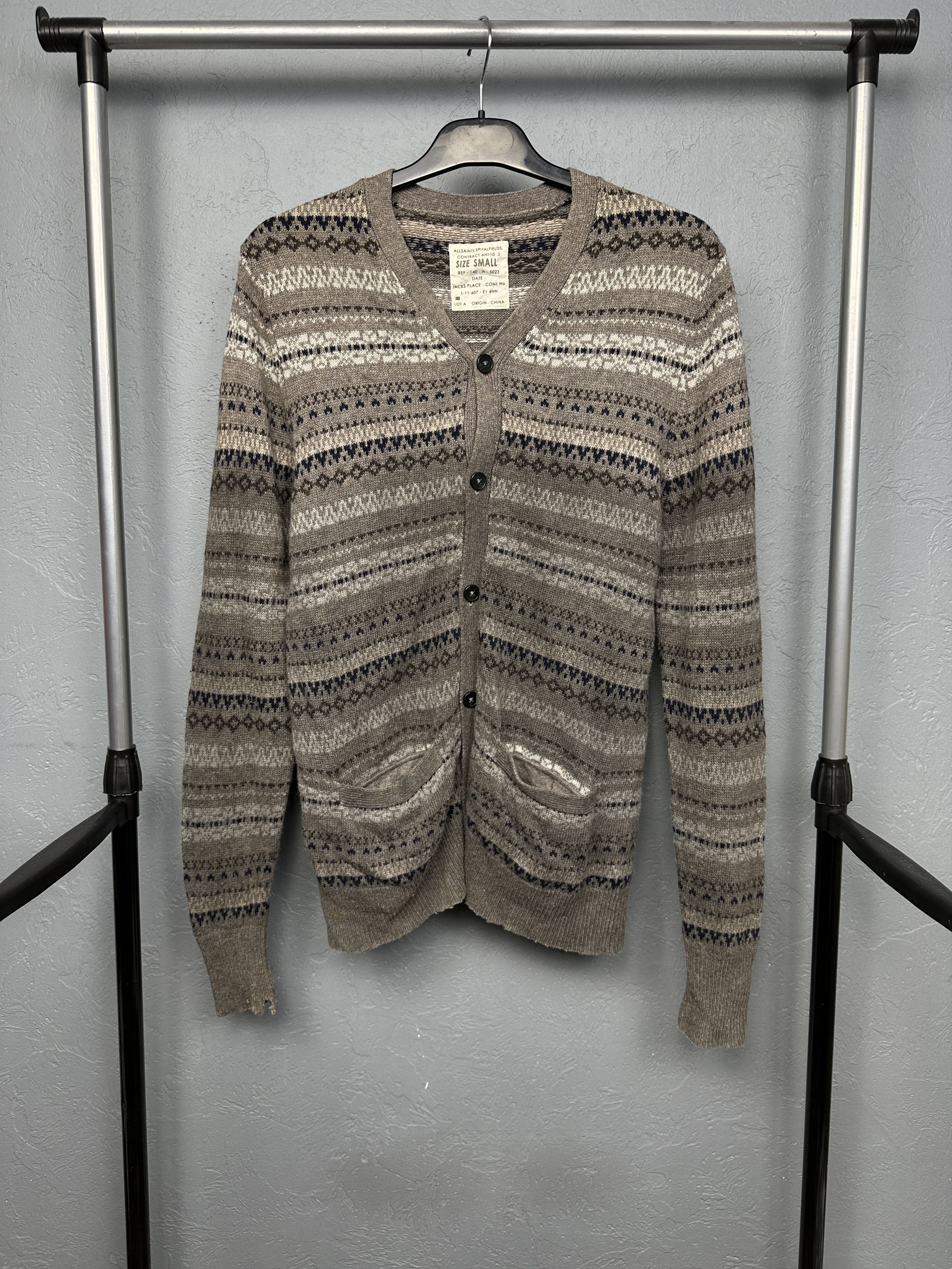 Allsaints Allsaints Halden Mens Wool - Nylon Knit Cardigan Size US S / EU 44-46 / 1 - 1 Thumbnail