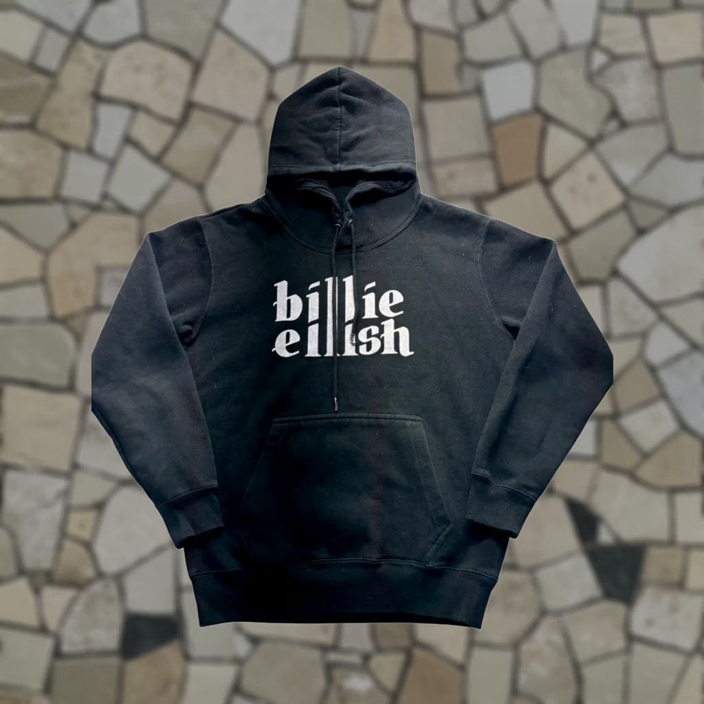 Vintage Billie Eilish Hoodie Unisex Adults M Black Fleece Lined Pullover Kangaroo Pocket Logo 90s? Size US M / EU 48-50 / 2 - 1 Thumbnail