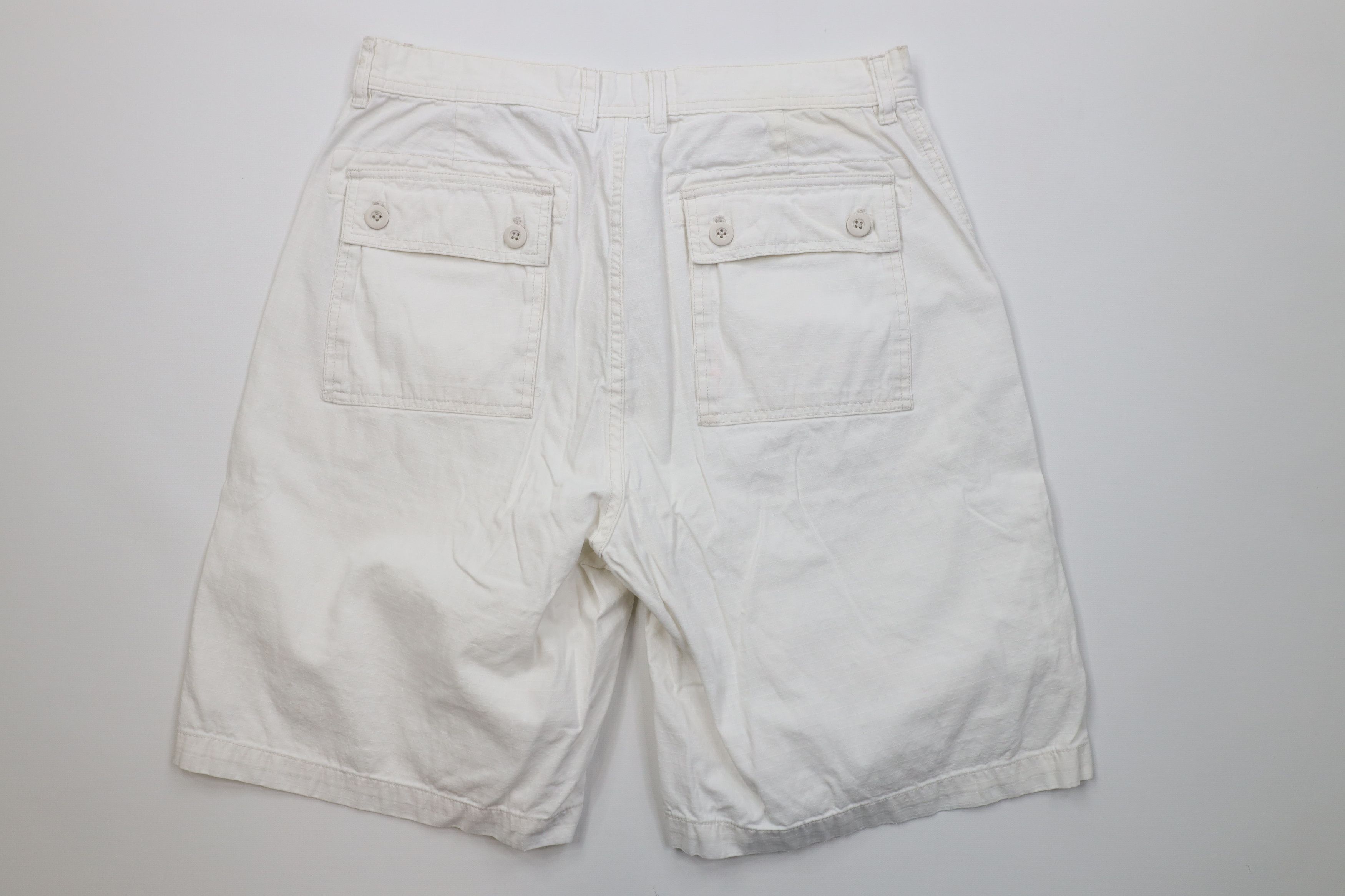 Vintage Vintage 90s Y2K Streetwear Utility Shorts White Cotton Size US 34 / EU 50 - 9 Thumbnail