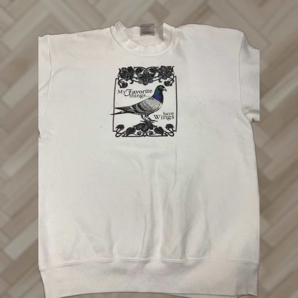 Vintage VINTAGE Oneita Sweater “My Favorite Things Has Wings” White Sweater L Cotton Blend 1990s Mens Womens Girls Boys? Size US L / EU 52-54 / 3 - 1 Thumbnail
